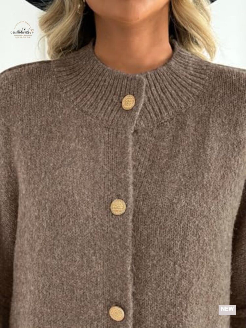 Oversized Chunky Knit Cardigan Sweater Long Lantern Sleeve Button Down Cozy - Picture 4 of 5